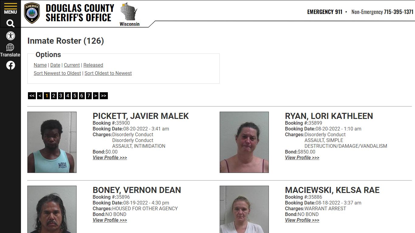 Inmate Roster - Douglas County Sheriff WI