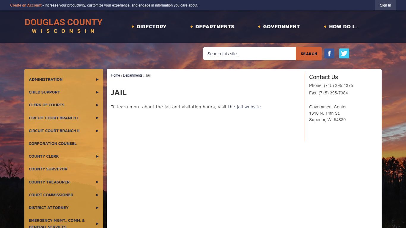 Jail | Douglas County, WI - Official Website